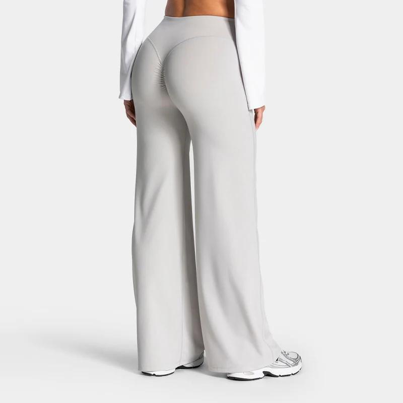 High-Waist Shaping Flared Straight-Leg Pants for Curvy Figures, Wide-Leg Tight Fitness Pants for Yoga, Jogging and Upper Body Exercise