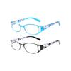 2pcs Men And Women's Anti-Blue Light Reading Glasses Reading Glasses Floral Pattern Reading Glasses Hollow Out Temple +1.0~+4.