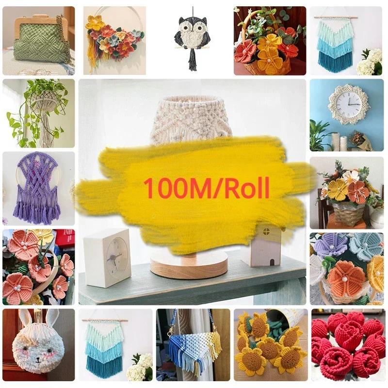 100m Roll Natural Raffia Straw Yarn Soft Paper Threads Premium Material for Handmade Knitting Crocheting Summer Sunhat Beach Bag