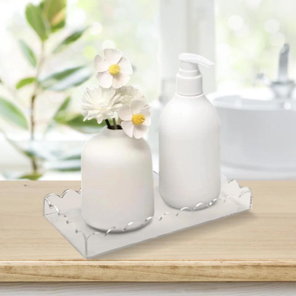 Perfume Display Makeup Organizer Fan-shaped Scalloped Edge Premium Acrylic Smooth Edges Scratch-resistant Finish
