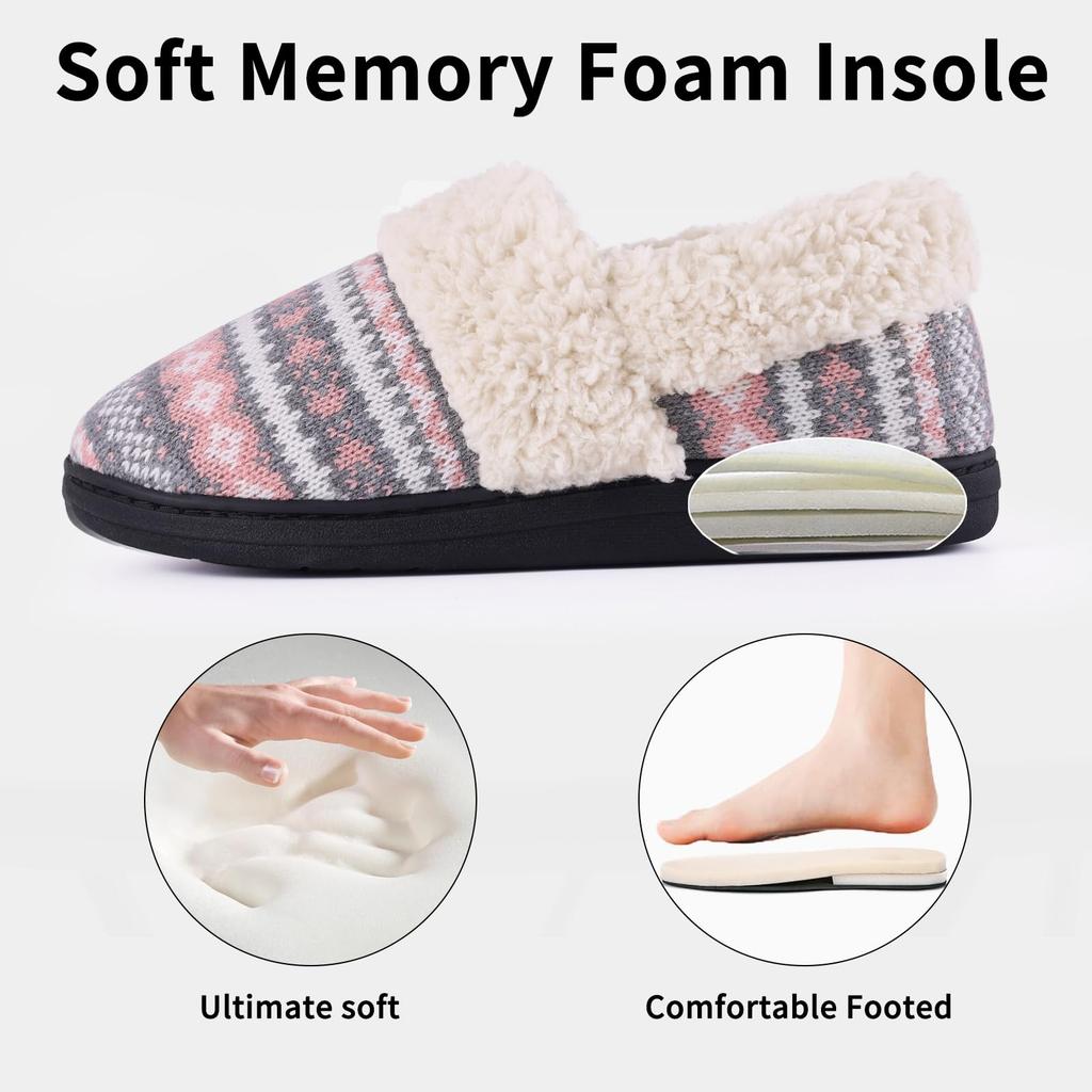 Fashion Shevalues Fuzzy Memory Foam Slippers For Women Winter Fluffy Furry House Slippers Indoor Non-slip Unisex Cotton Shoes Plus Size