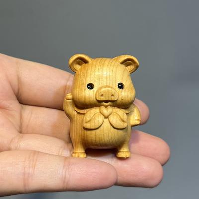 1PC Small Animal Statues Wooden Hand Carved Animal Statue Tea Pet Palm-Sized Home Decor Gift Sculpture