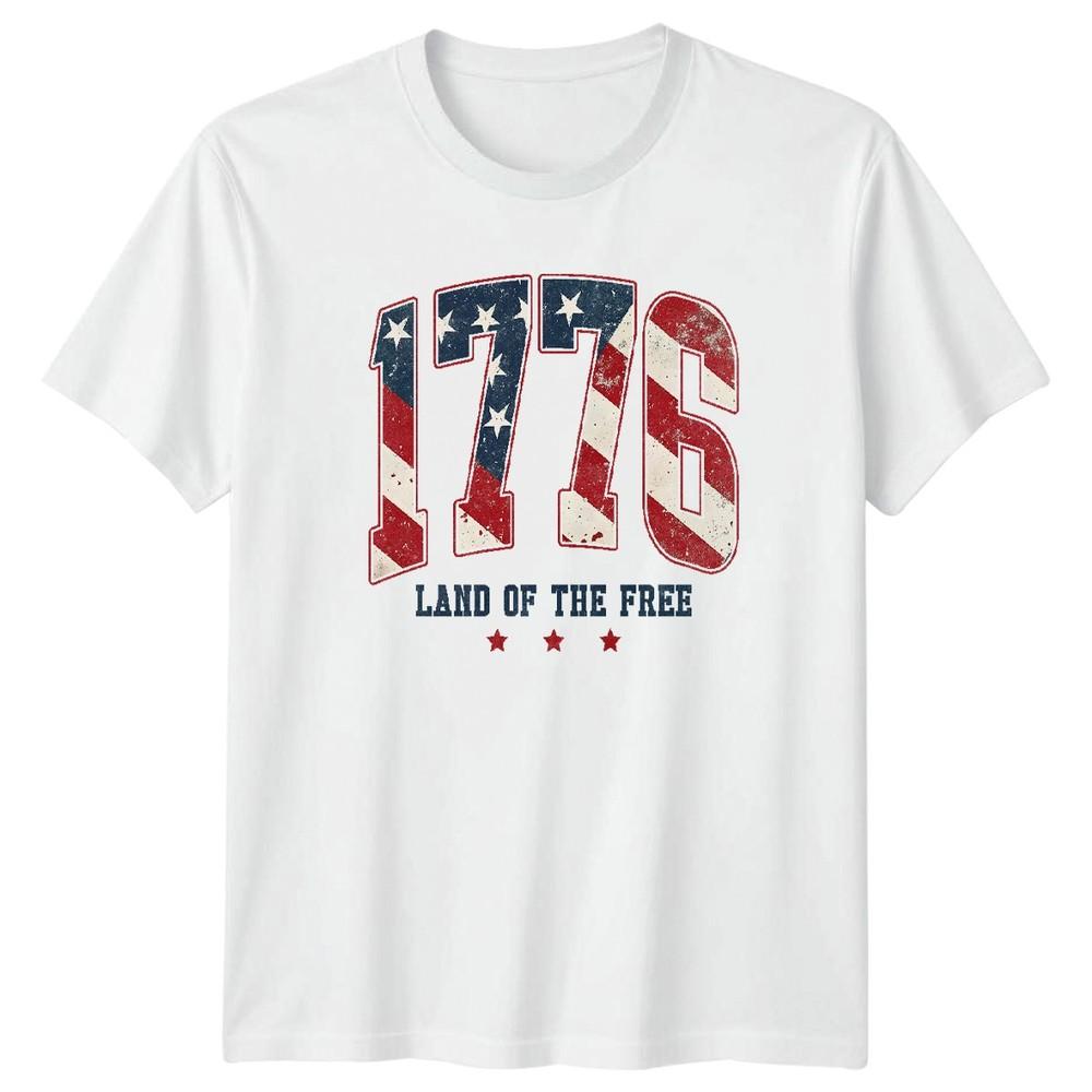 1776 Land Of The Free American History Patriotism Unisexs Unisexs Graphic Tee S