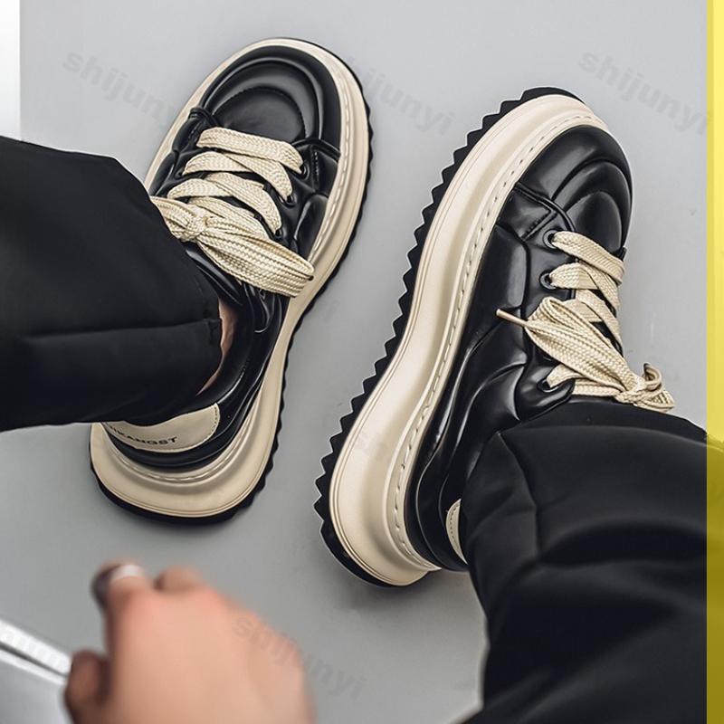 Fashion 2025 New Spring Men's Thick Soled Height Increasing Shoes Casual Sports Breathable Comfortable Fashion Trend Platform sneakers