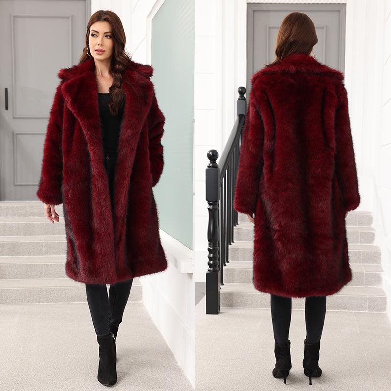 Suit Long Women's Imitation Fur Jacket New Thickened Light Fur Coat Fashion Coat