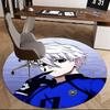 1pc Anime Design Blue Lock Round Carpet - Office Chair Mat, Non-Slip Rug for Home Decor, Seasonal Gift, Suitable for Office, Living Room