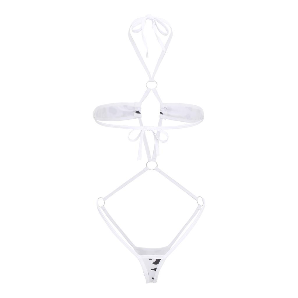 Damen Mikro-Bikini Neckholder Body T-Rücken Monokini Badebekleidung Nachtwäsche