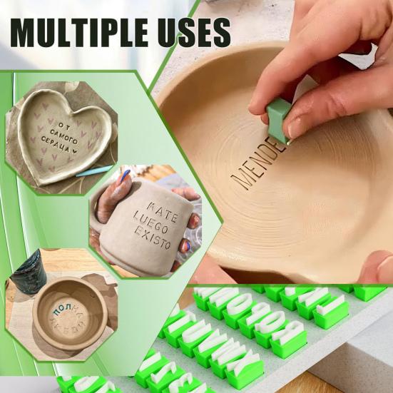 1 Set Clay Pottery Alphabet Stamp A to Z Capital Lowercase Letters Numbers Symbols DIY Embossing Polymer Clay Stamp Tools