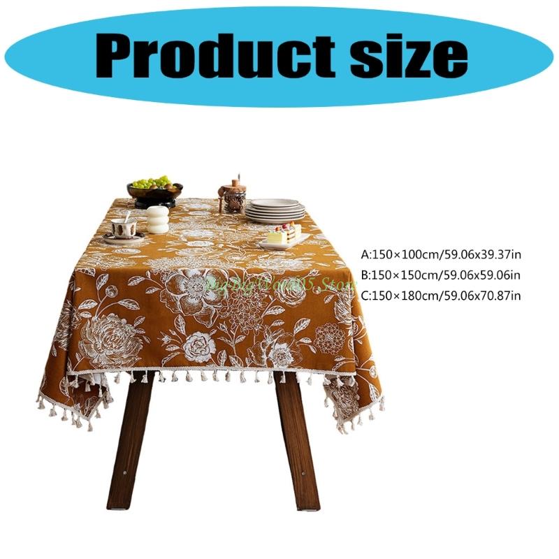 24TE Fleckschutz Blumen Tischdecke Waterproofie Polyester Tischdecke Pflegeleicht Home Office Dekoration