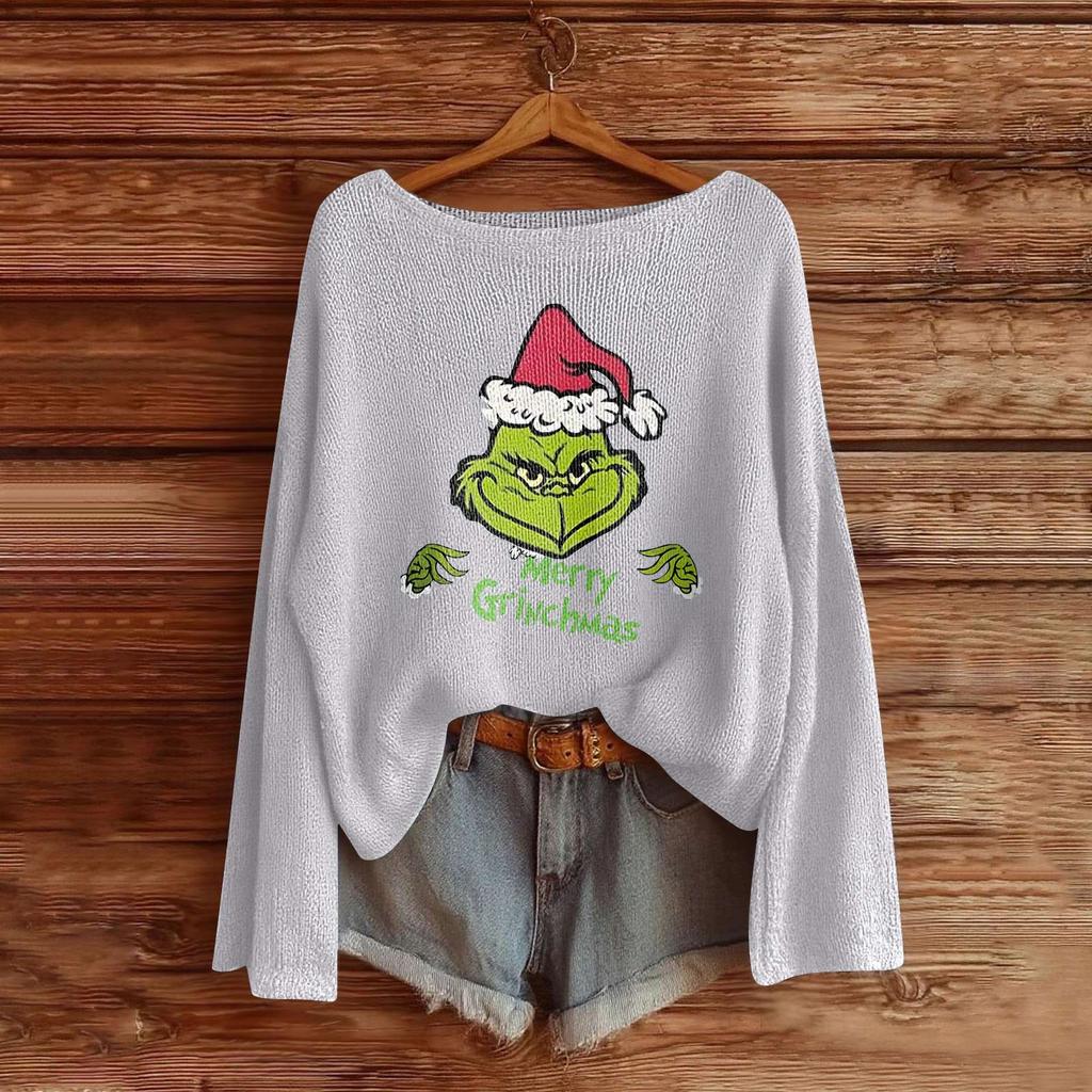 Women's Fashion Long Sleeve Christmas Snowman Snowflake Print Jacket Cardigan