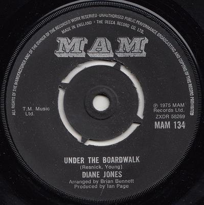 7inch Record DIANE JONES - Under The Boardwalk MAM134 MAM 1975 UK Soul/Funk Used