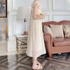 French flying sleeves apricot dress female summer small man sweet and gentle wind fungus edge Mori first love fairy dress
