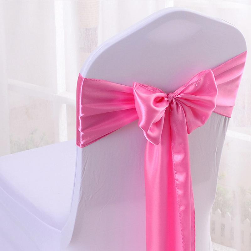 1 Pcs Satin Chair Sashes Quality Chair Ribbons Elegant Premium Bows Chairs Tie Back Chairs Decoration For Wedding Banquet Party