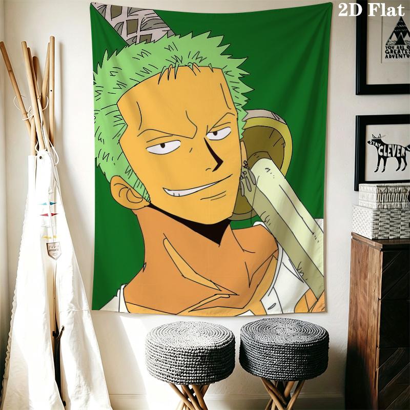 Roronoa Zoro Wall Tapestry Aesthetic Wall Hanging Printed Fabric Blanket Decorative Tapestries For Bedroom Living Room Home Decor