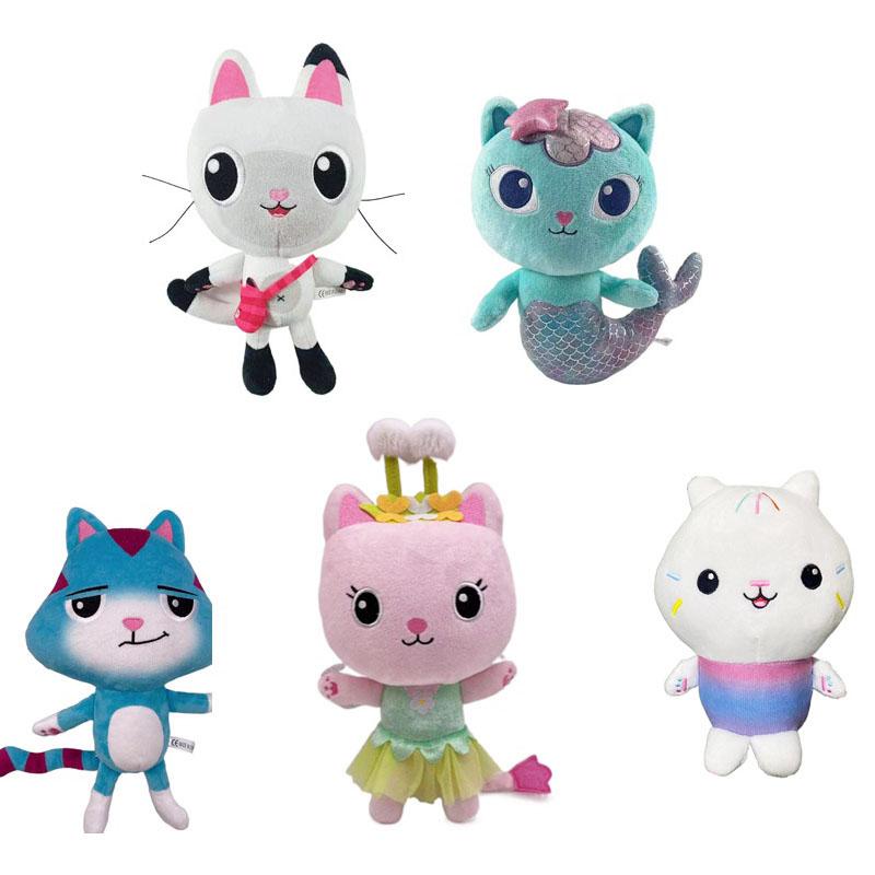 1/4/5pcs Gabby's Dollhouse Plush Toys Mercat Pandy Paws Kitty Fairy CatRat Purr-ific Mermaid Stuffed Animal Soft Doll Kids Gifts