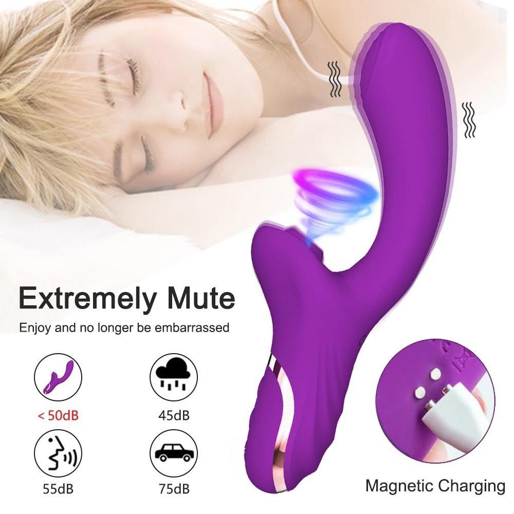 Women's Dual-Headed Vibrating & Sucking Massager with Strong Vibration for Erotic Play