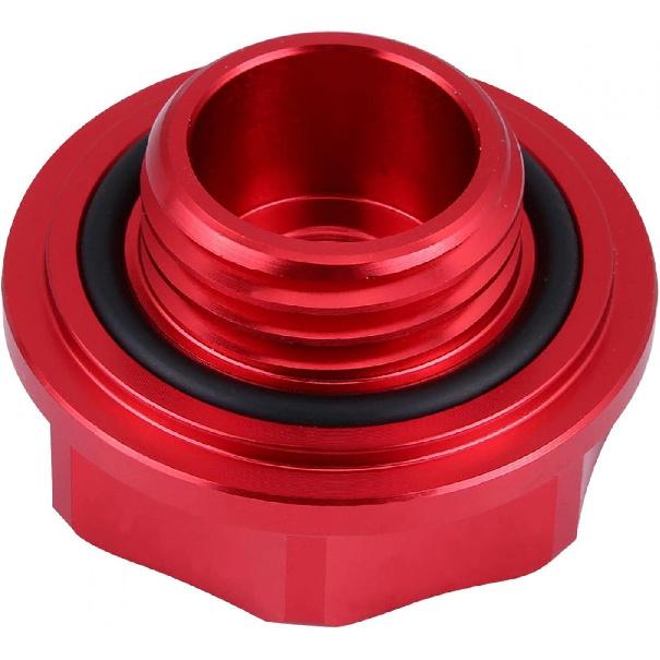 Acouto Automotive Replacement Oil Filler -Aluminium Alloy Oil Filler Cover Engine Fuel for Car (Red)