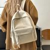 Minimalist Faux Leather Backpack Casual Daily Use Backpack for Women Simple Design Ideal for School Commute Travel and Everyday Outings No Pendant