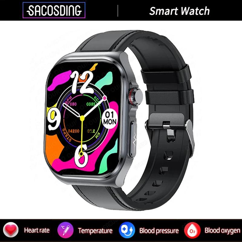 SACOSDING Nové chytré hodinky Amoled Muži EKG+PPG+HRV Hodiny Monitorování krevního tlaku Bluetooth Volání Ženy Sport Fitness Tracker Chytré hodinky pro ženy