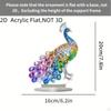 2D Colorful Peacock Ornament Tabletop Decoration Waterproof Fashion Creative Flat Acrylic Sign Home