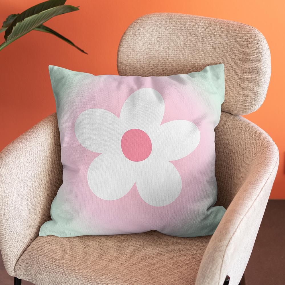 Nordic Abstract Art Flower Print Pillowcase Short Plush Pastoral Simple Home Sofa Cushion Car Cushion