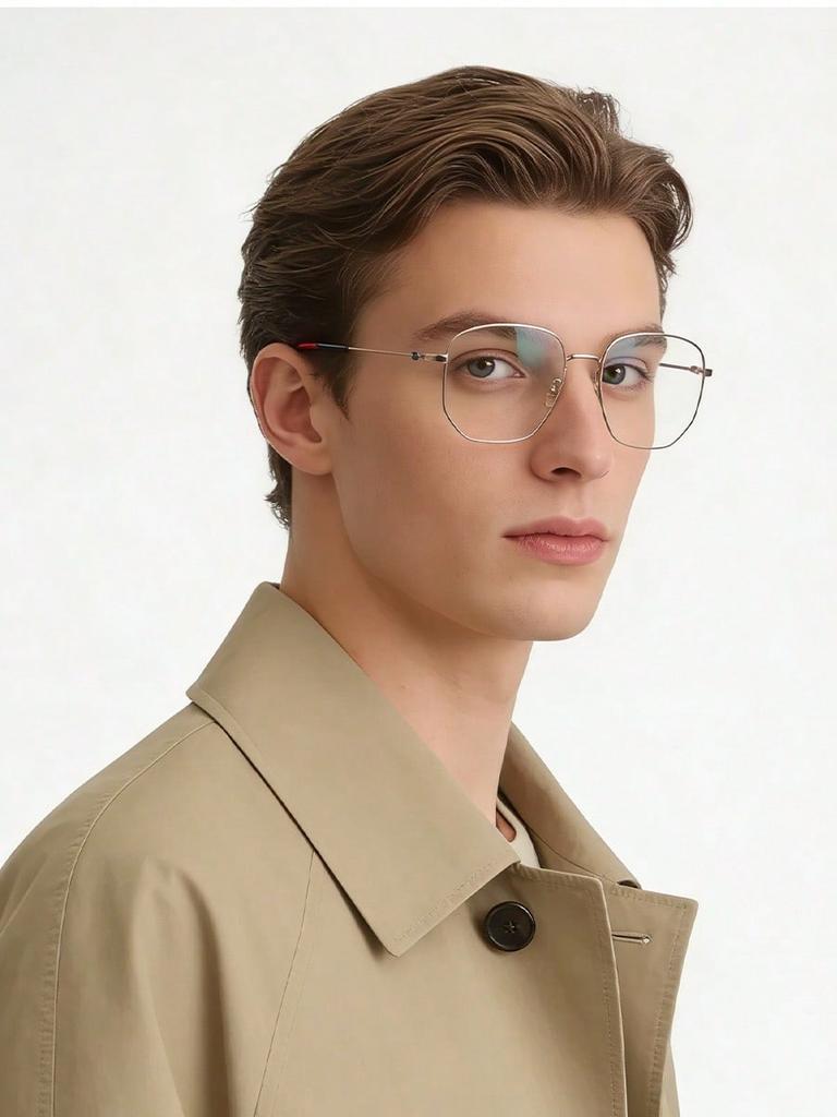 Gucci GG0396O-002 Gold Square Eyeglass Frames with Web Stripe Temples