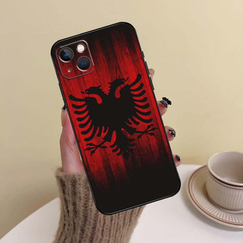 Albania Flag Phone Case For iPhone 16 Pro Max 14 13 12 11 15 17 Pro Max Mini Plus 16e 17 Air Cover Funda