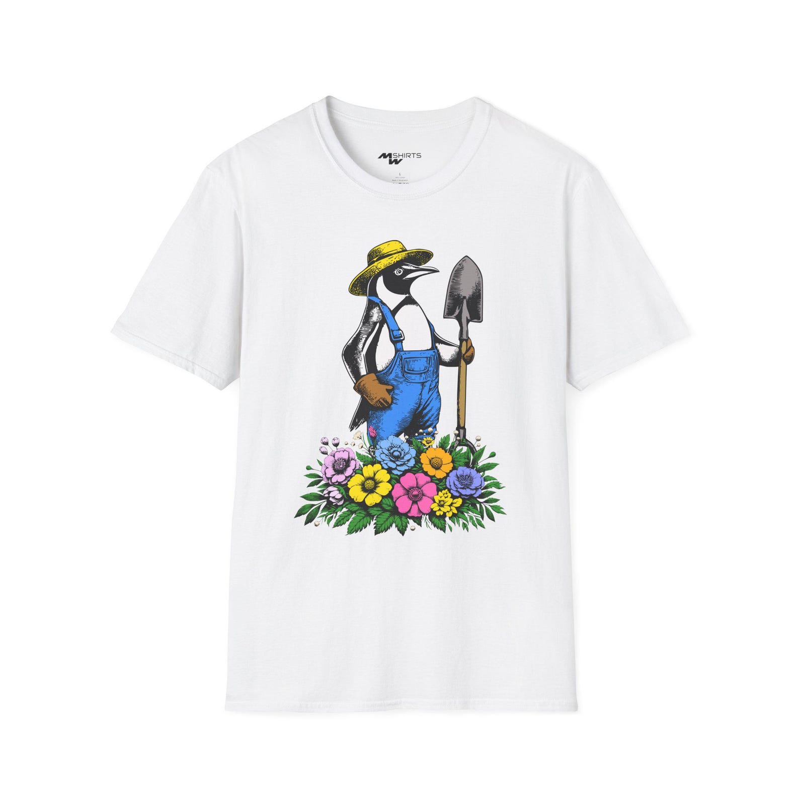 Garden Penguin T-Shirt: Quirky Unisex Gardening Tee XL