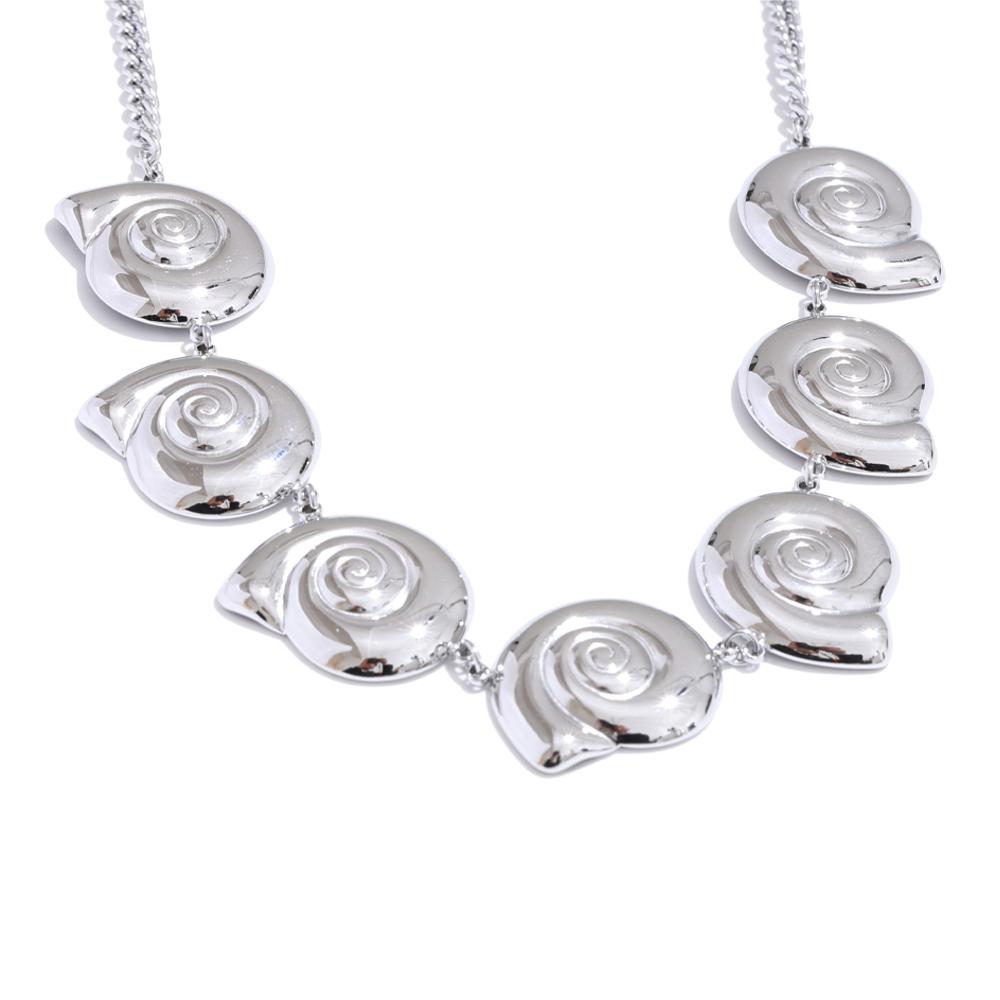 

Yhpup Furnace PVD Plated Ocean Style Stainless Steel Metal Shell Chain Necklace for Women Waterproof Summer Holiday Jewelry 2025