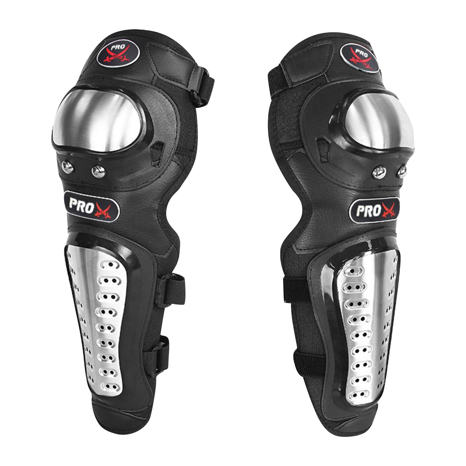 

L Мотоциклетные наколенники и локти. Набор из четырех защитных протекторов для соревнований с круглой головкой, снаряжение для езды на мотоцикле по бездорожью, спортивные протекторы. One Size чёрный