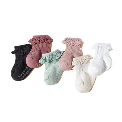 New Autumn 6 Pairs a Lot Infant Girls Cute Glue Dispensing Walking Socks Baby Floor Socks 0-3Y