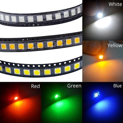 1000pcs 5050 White Red Blue Pink RGB Smd Smt 60mAh 3V 3-chips 10-12lm 6000-6500k Led Plcc-6 Bright Lamp Bulb Light Emitting Diodes