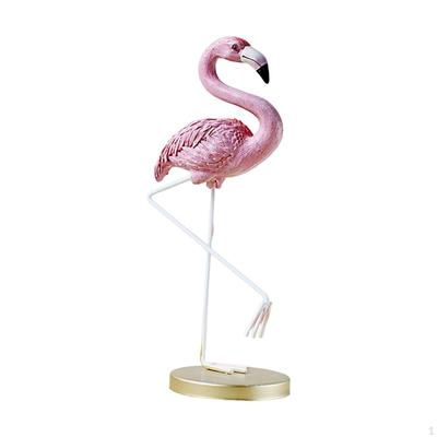 Bird Sculpture Flamingo Resin Statue Figure Garden Figurine with Metal Stand for Indoor Outdoor