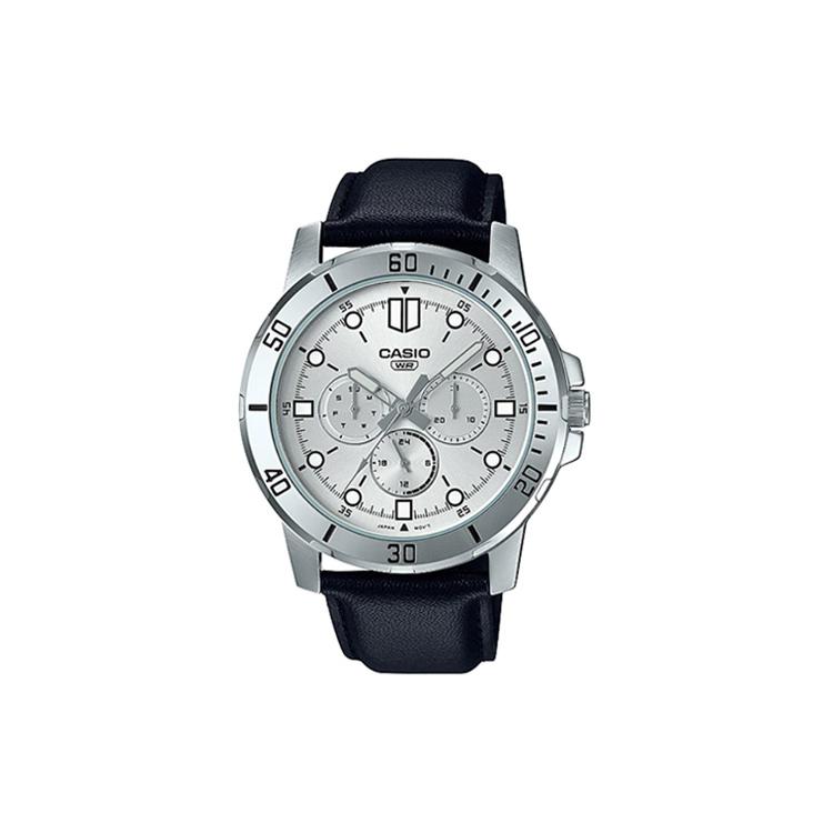 

CASIO Men Standard Series Silver Watch MTP-VD300L-7E MTP-VD300L-7E Black Strap