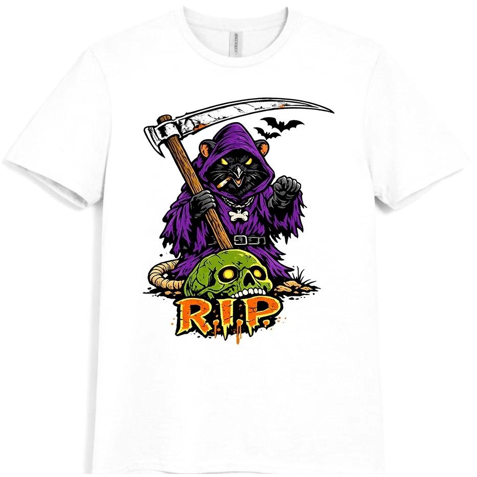 Rat T-Shirt Grim Reaper RIP Skull Gothic Horror Graphic Tee XXXXL