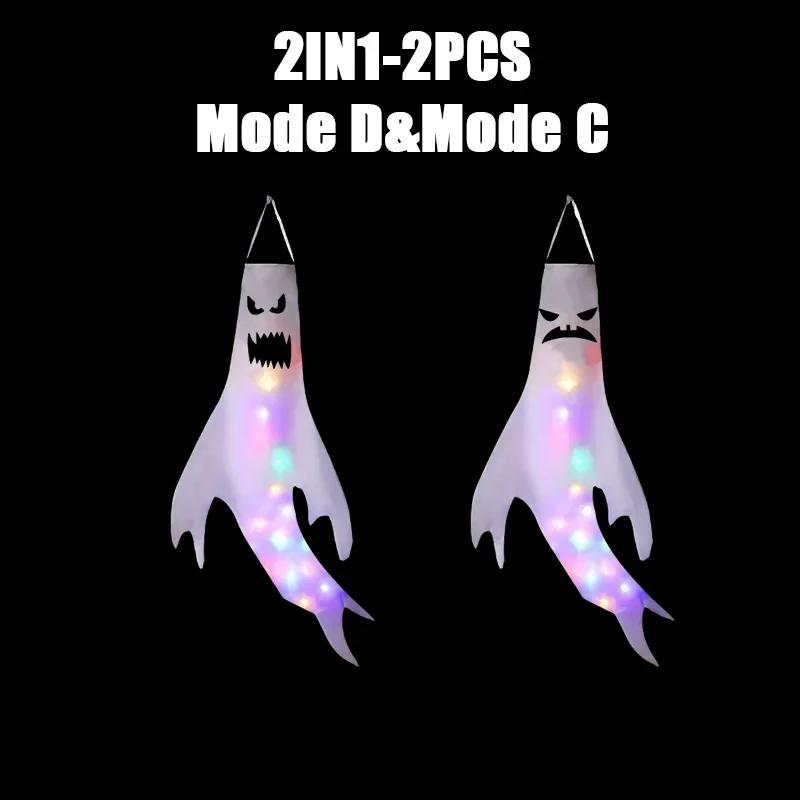 Scary Ghost Windsock LED Lighting Ghost Pendant Hanging Ghosts Ghost Festival Venue Decoration Props Halloween Party Decoration