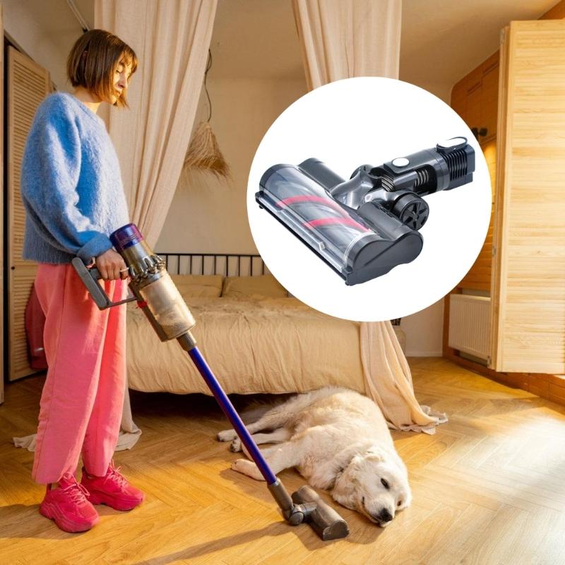 Vacuum Cleaner Attachment for Dust Removal Ergonomic Carpet Brush Assembly with Roller Brush Replacement Parts