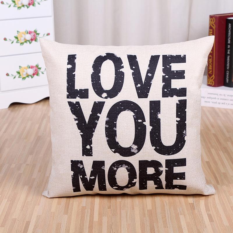 Creative life letter hug pillowcase home decoration car sofa cushion set outdoor products