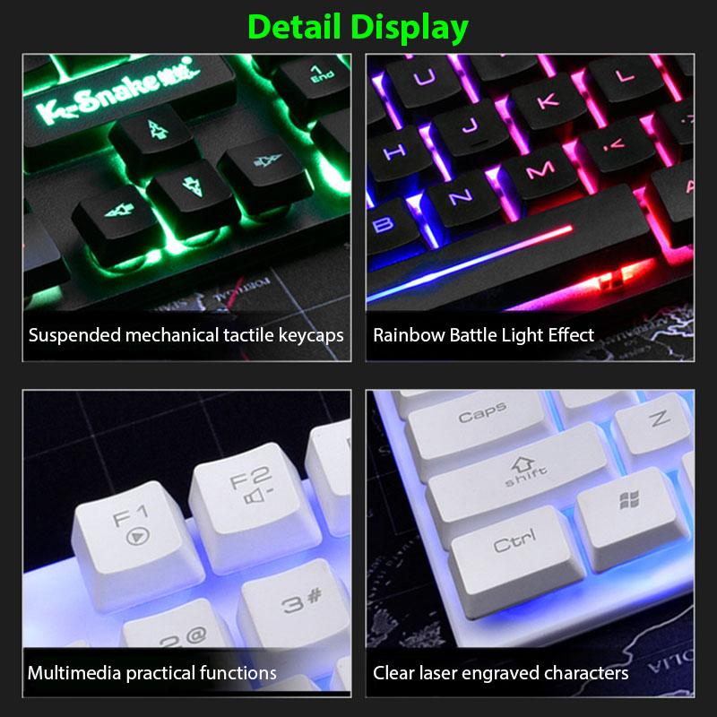 KM320 Keyboard And Mouse Set Waterproof Luminous Game Backlit Keyboard