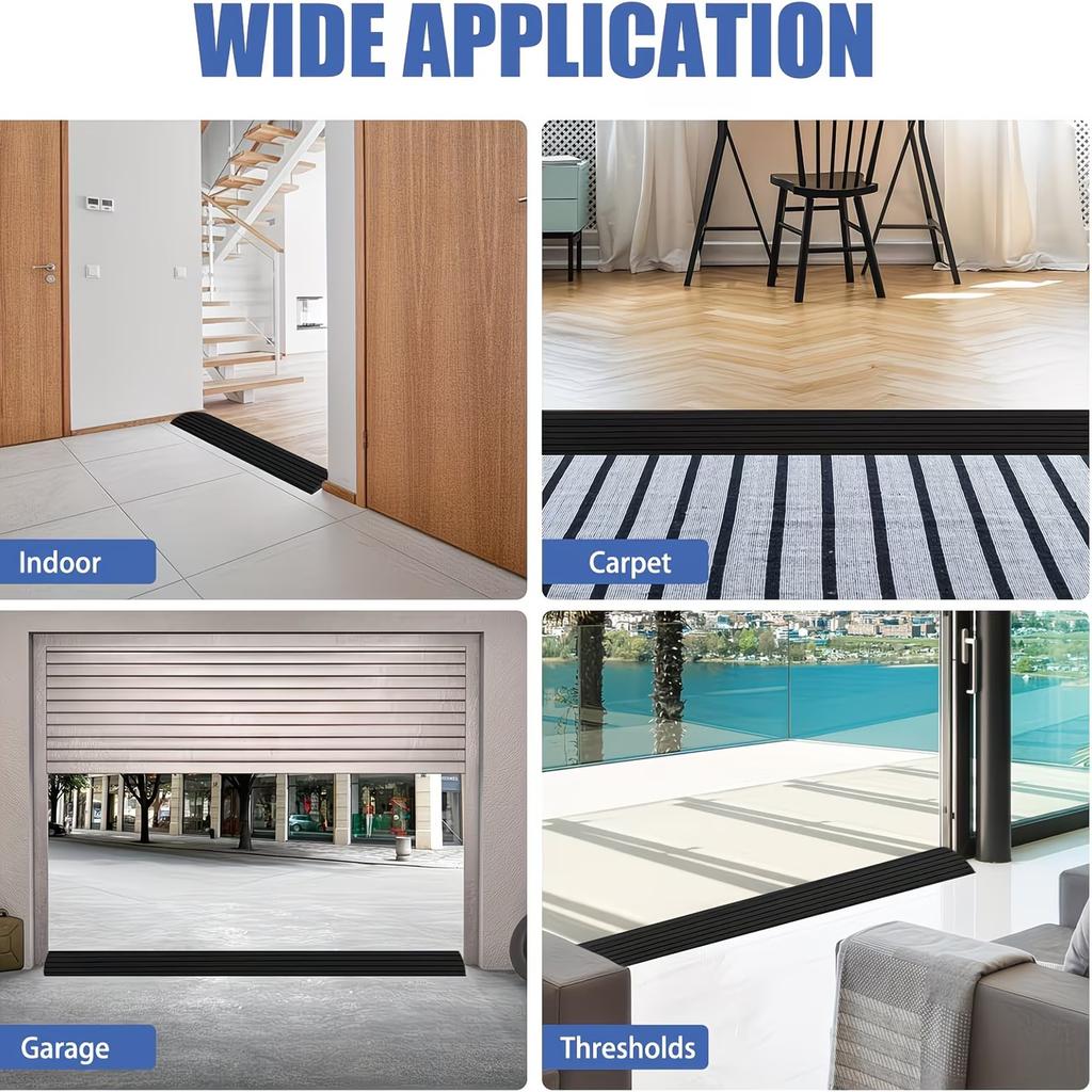 1pc 0.9m/35.43in Multi Purpose Ramp Mat Door Threshold Ramp Self Adhesive Durable Non Slip Suitable for Home Accessories