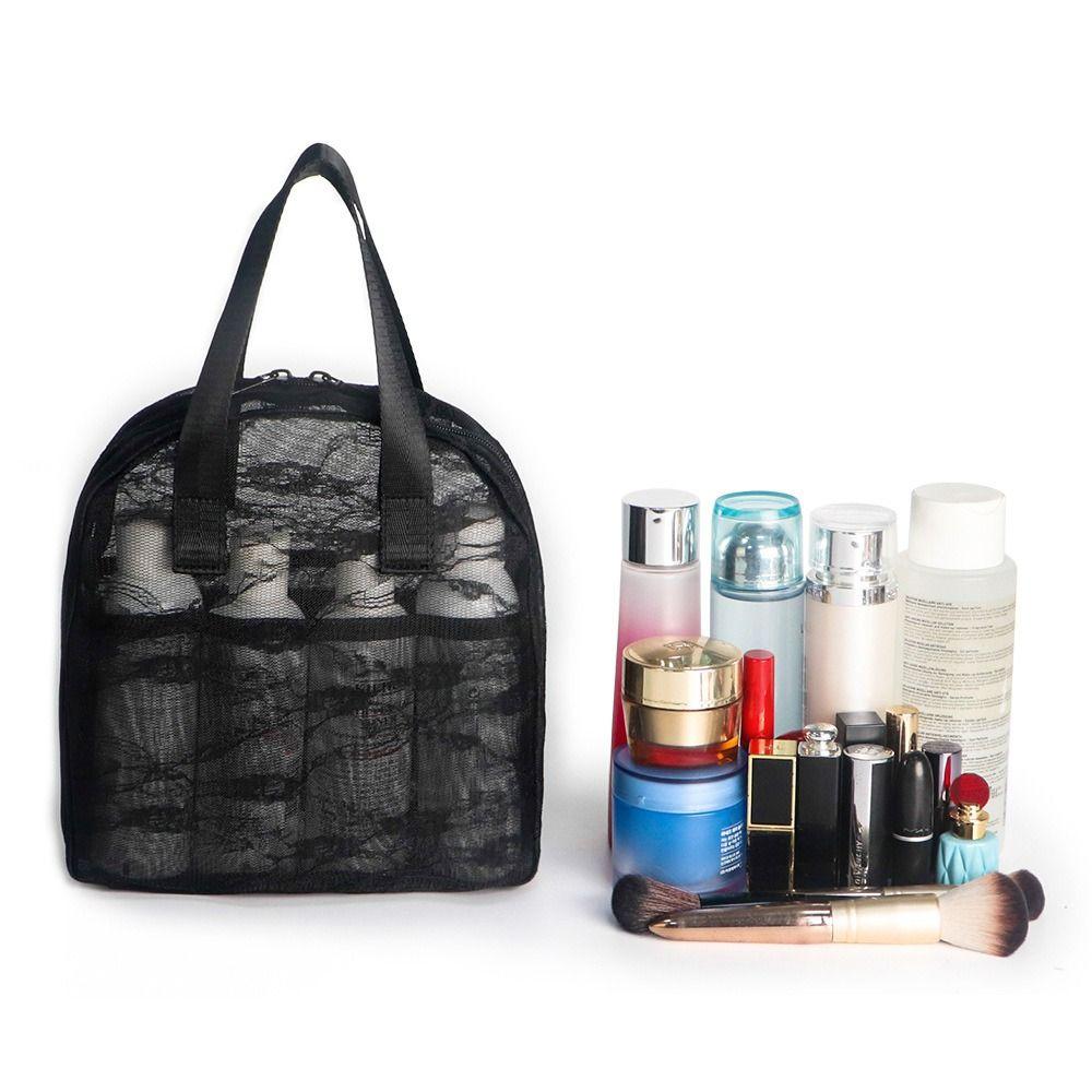 Large Capacity Mesh Shower Bag Comfortable Handle Foldable Mesh Tote Outdoor