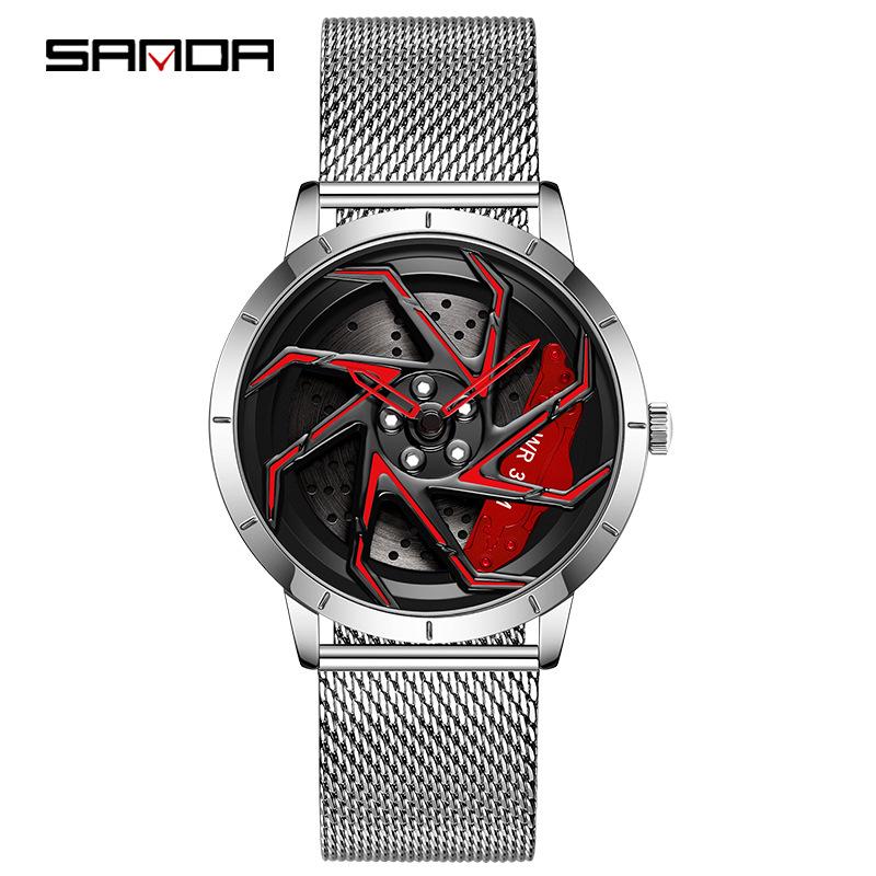 Sanda Men s Wheel Series Rotating Quartz Waterproof Watch - Trendy & Cool Design