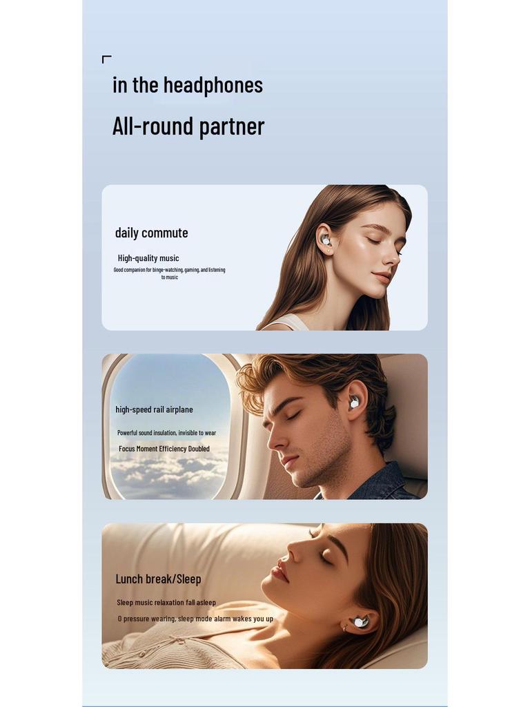 2025 Bluetooth 5.4 In-ear Earbuds: Mini Noise-Cancelling, Long-Wear, Comfortable, Sleep-Friendly TWS.
