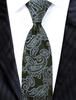 [Towergem] Men's Premium Tie 100% Silk Black Blue Paisley Tie