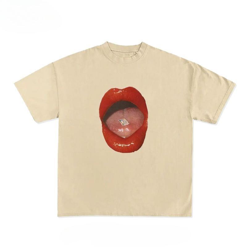 Mund Grafik Herren- und Damen-T-Shirts Kurzarm Luxus Outdoor-Sportmarke Winterunterwäsche Vintage Kpop Y2k Kleidung