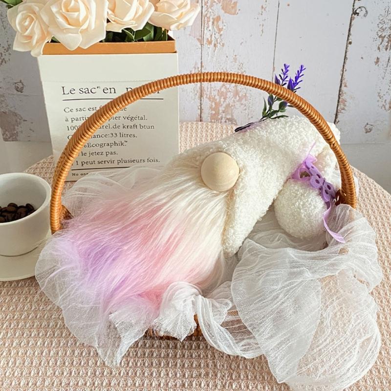 Lavender Gnomes Plush Scandinavian Tomtes Dwarf Swedish Gnomes Ornaments Home Table Valentines Day Decoration Gift