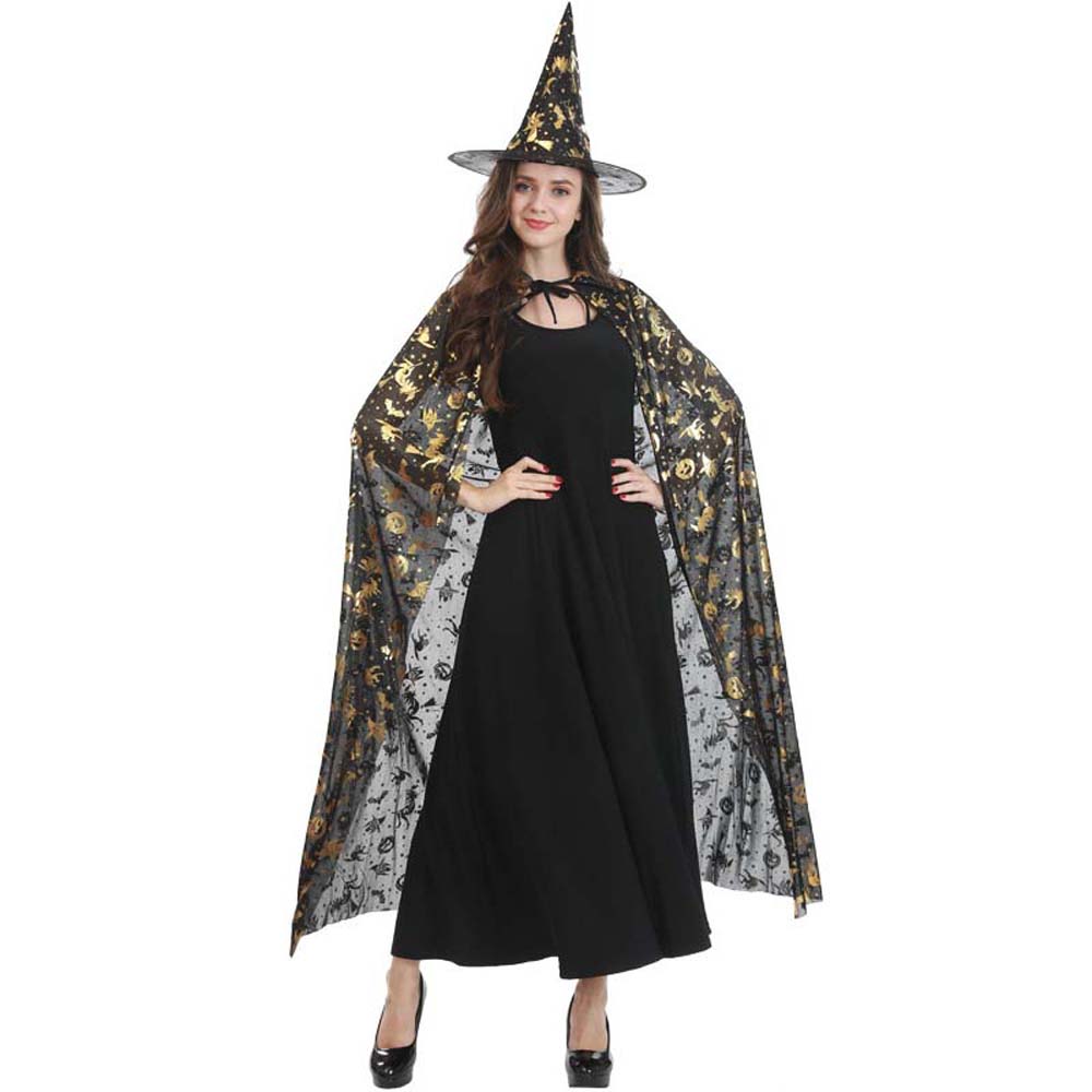 Dýňové Halloweenské Sady Plášťů Čarodějnické Klobouky Strašidelné Kostýmy Vtipné Čarodějnické Oblečení Venkovní