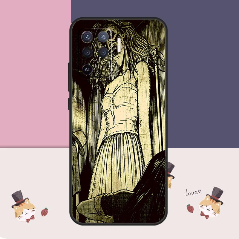 Horror Manga Style Case For Oppo A38 A58 A78 A98 A54 A74 A94 A18 A57 A17 A77 A80 A60 A40 A96 A76 A16 A15 A5 Pro