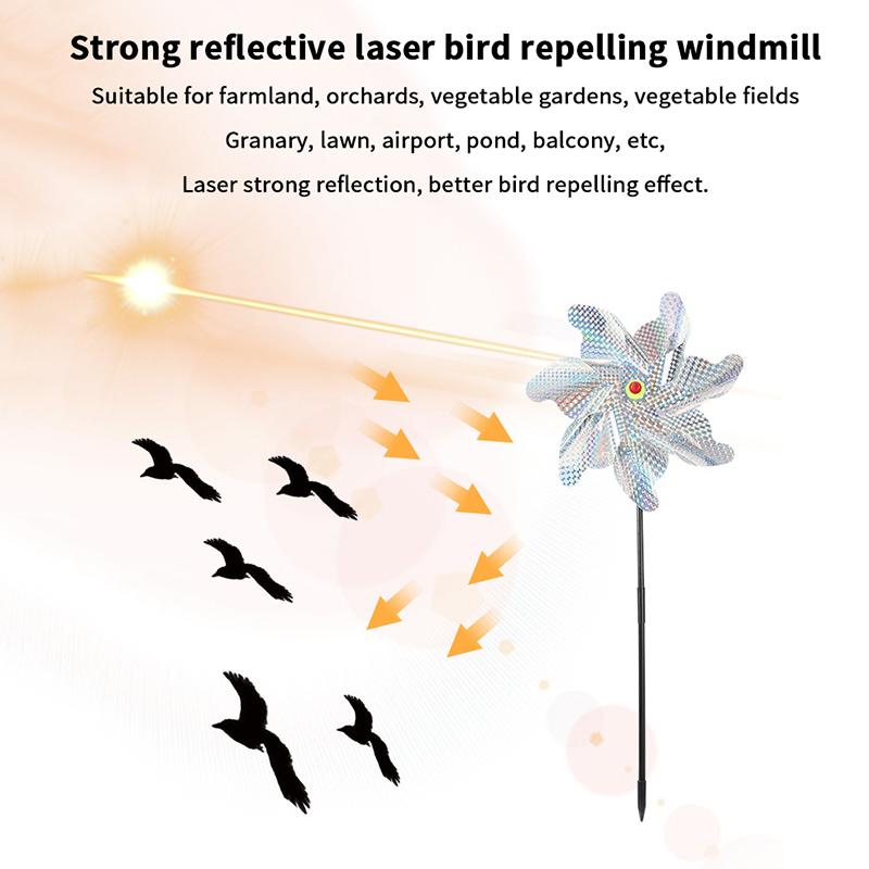 Reflektierender Vogelscheuchen-Spinner - Funkelndes Windrad für Rasen & Garten, Effektives Vogelabwehrmittel für den Garten