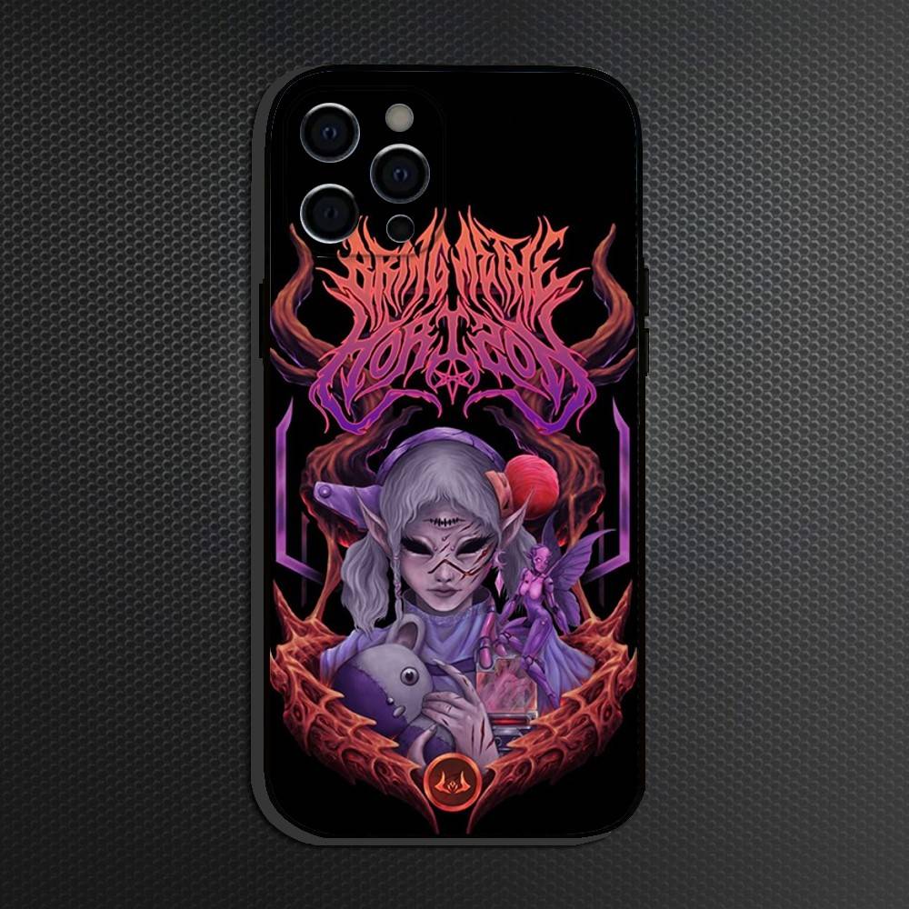 Bring Me The H-Horizons BMTH Phone Case For iPhone 16,15,14,13,12,11 Plus,Pro Max, Soft Silicone Black Cover